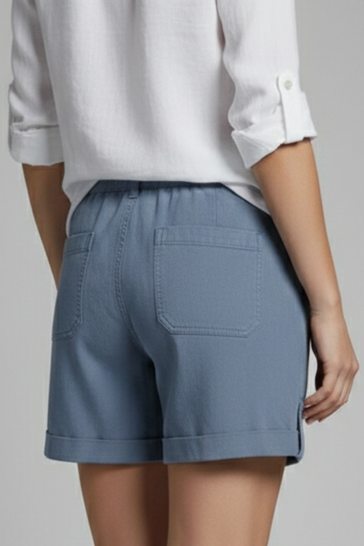 Relaxed drawstring shorts with rolled cuffs, view 3