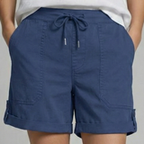 Relaxed drawstring shorts with rolled cuffs in Dark Blue, view 7