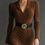 Eleanor Faux Suede Midi Dress, view 2