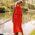 Leonie orange midi dress, view 5