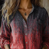 Hayden Delanova floral collar blouse in Red/Dark Grey, view 6