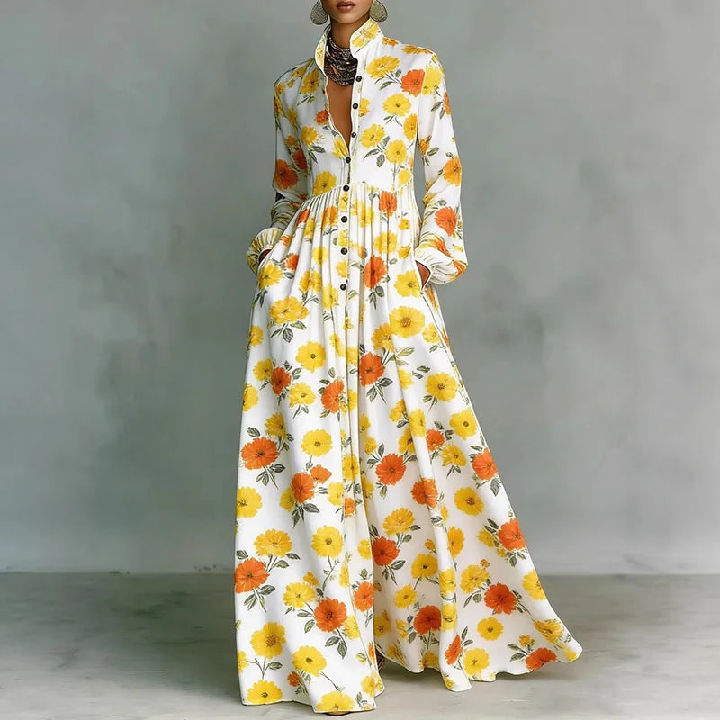 Lanna floral button maxi dress, view 9