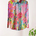 Sadie colourful pattern blouse, view 8