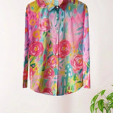 Sadie colourful pattern blouse, view 8