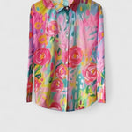 Anica colourful print blouse, view 3