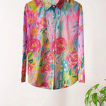 Lana colourful classic blouse, view 8