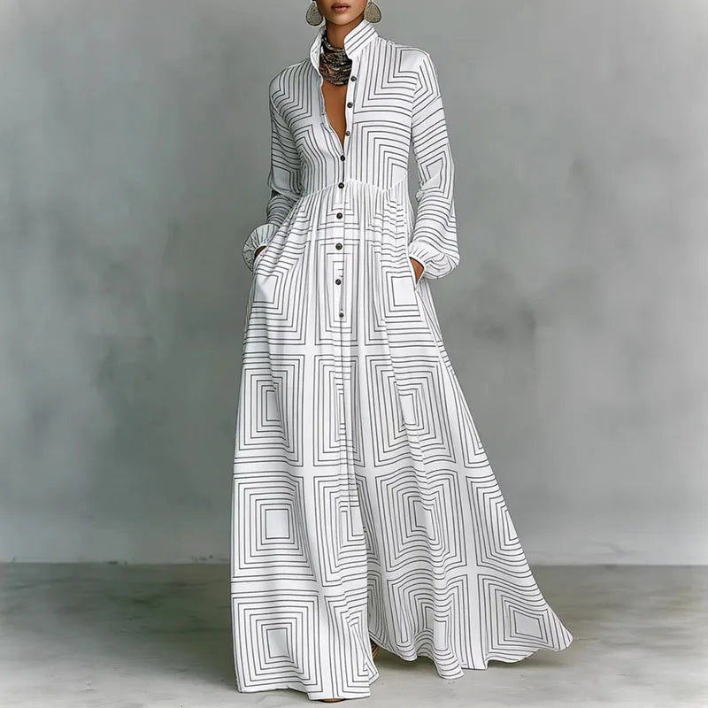 Lanna floral button maxi dress in White, view 7