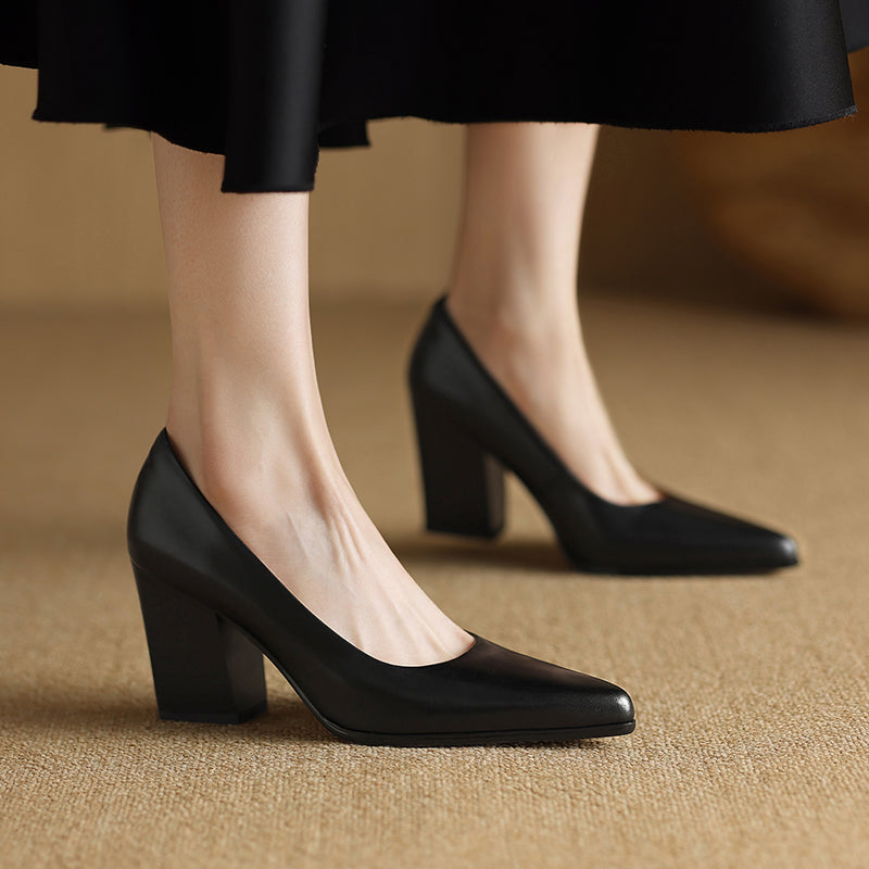 Vera | Block Heel Court Shoes