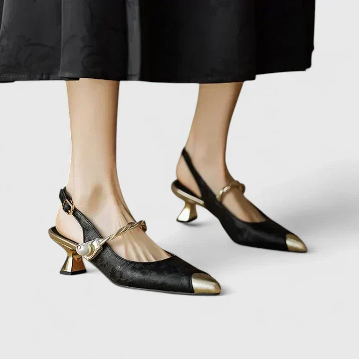 Seraphyane Pearl Kitten Heels in Black, view 4