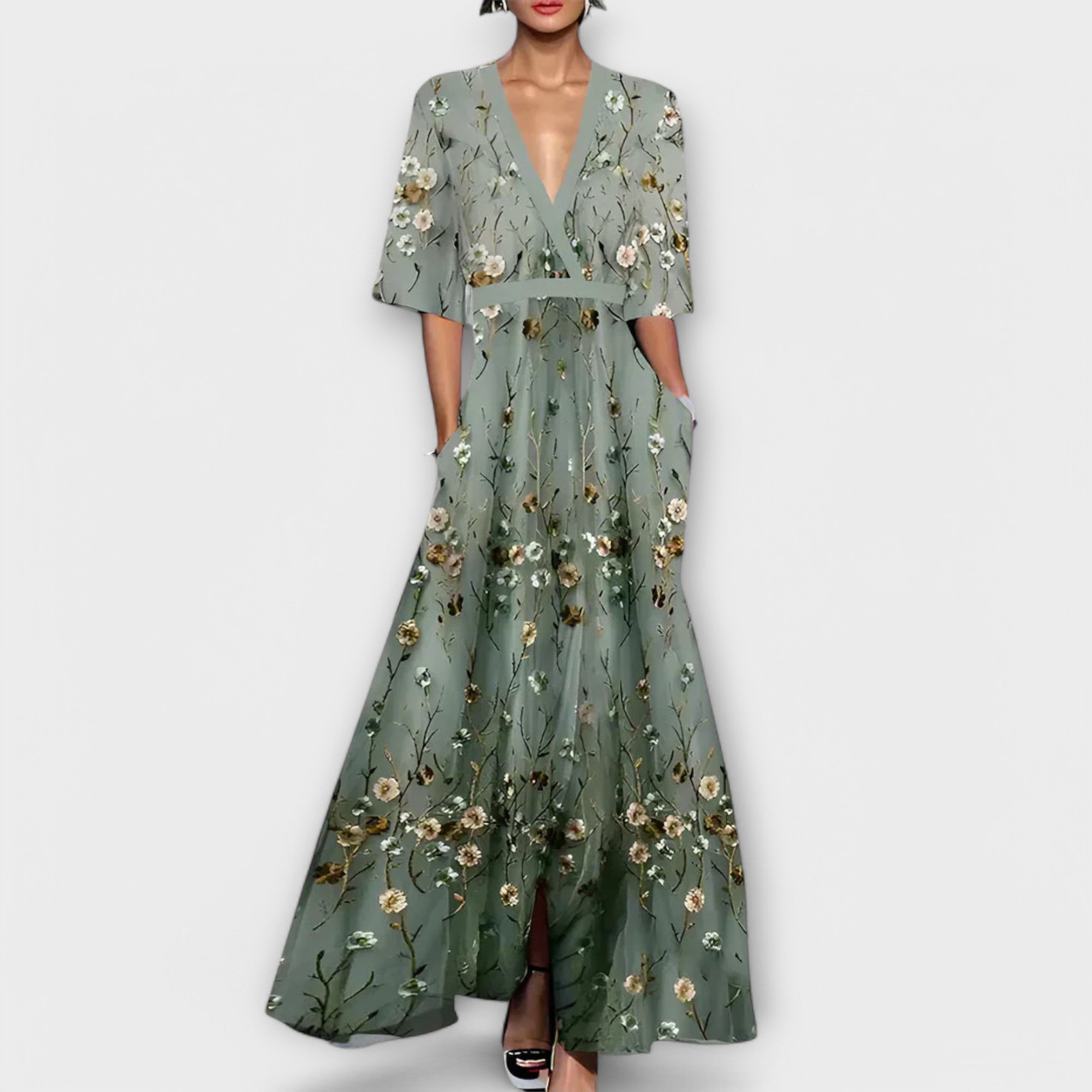 Jana floral maxi dress, front view