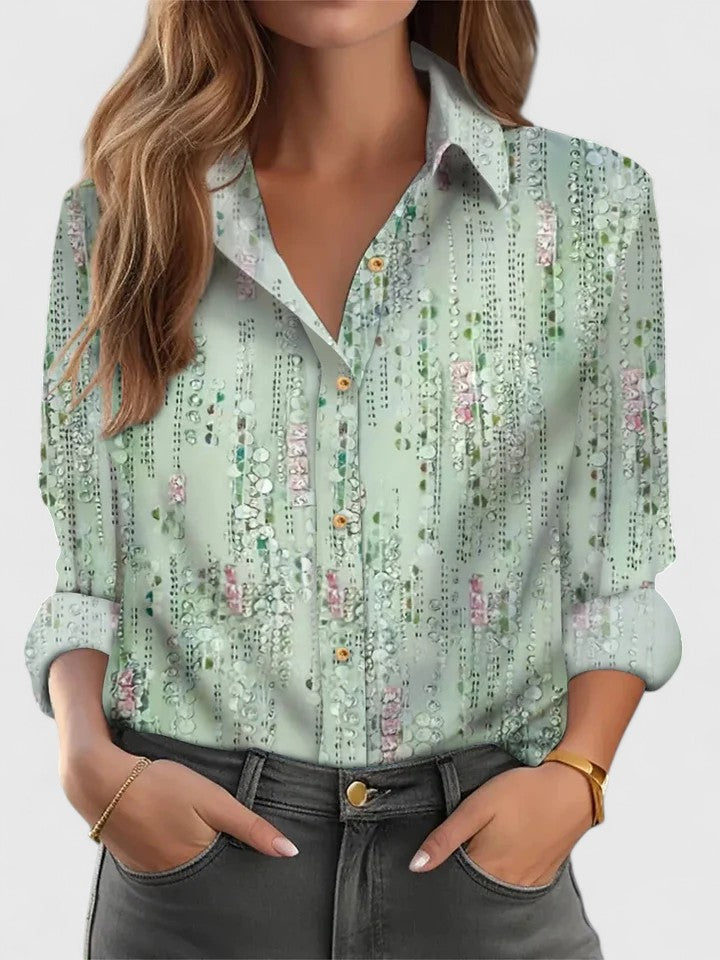 Margot loose fit blouse in Green, view 2