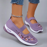 Fajon floral embroidered trainers in Purple, view 4