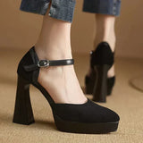 Celeste | Platform Ankle-Strap Court Shoes