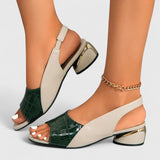 Mariah elegant leather sandals in Green, view 2