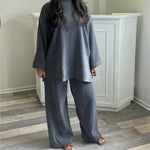 Sharon corduroy two-piece set in Blue Grey, view 4