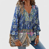 Renazianne boho print top, view 2
