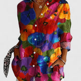 Anica colourful print blouse in Bright Watercolour Floral, view 4