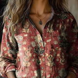 Hayden Delanova floral lapel blouse, view 7