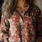 Hayden Delanova floral collar blouse, view 7