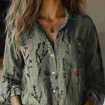Hayden Delanova floral collar blouse in Olive Green, view 8