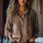 Hayden Delanova floral collar blouse in Dark Khaki, view 5