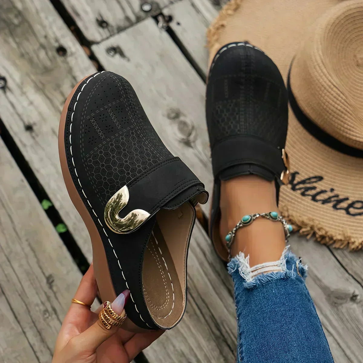 Marel wedge sandals, view 3