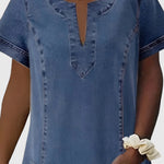 Christine Elegant Denim Dress, view 2