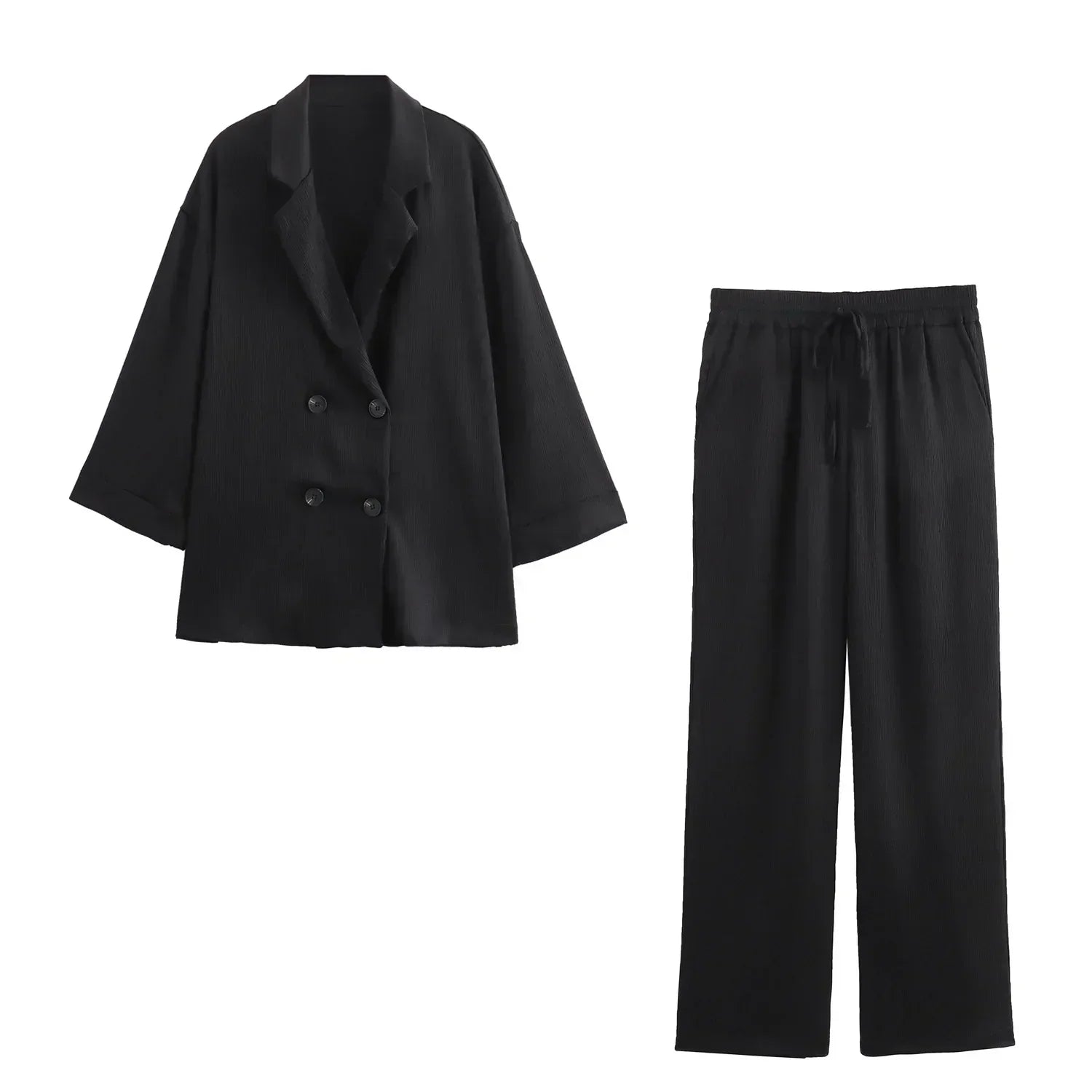 Shelby double-breasted blazer and trouser set in Black, view 7