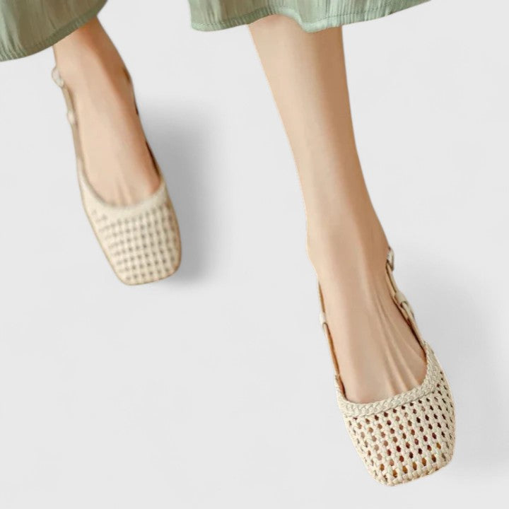 Daniela Woven Slingback Heeled Sandals, view 2