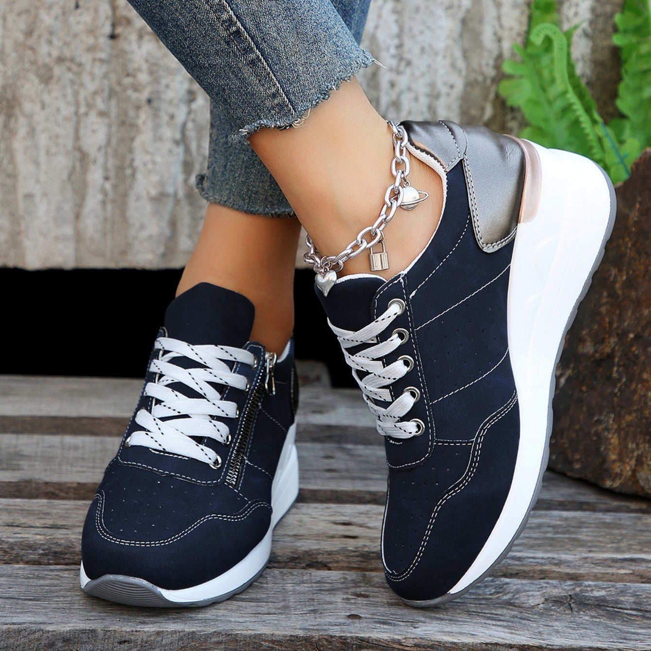 Louisa - Zip-Up Orthopaedic Trainers