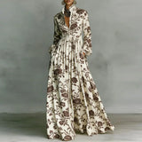 Lanna floral button maxi dress in Khaki, view 3
