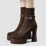 Janet | Suede Wedge Boots