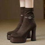Janet | Suede Wedge Boots