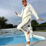 Olyra two-piece hoodie and jogger set in White, view 5