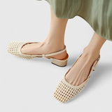 Daniela Woven Slingback Heeled Sandals, view 5