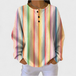 Sara colourful striped jumper in Multicolour, front view