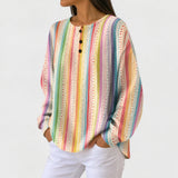 Sara colourful striped jumper, view 2