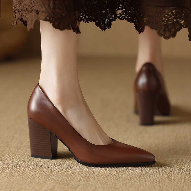 Vera | Block Heel Court Shoes