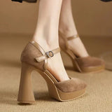 Celeste | Platform Ankle-Strap Court Shoes