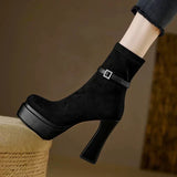Janet | Suede Wedge Boots