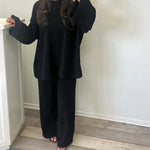 Sharon corduroy two-piece set in Black, view 2