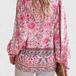 Renazianne boho print top, view 9