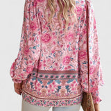 Renazianne boho print top, view 9