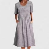 Felyzette striped midi dress in Grey, view 2