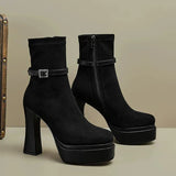 Janet | Suede Wedge Boots