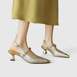 Seraphyane Pearl Kitten Heels in Beige, view 6