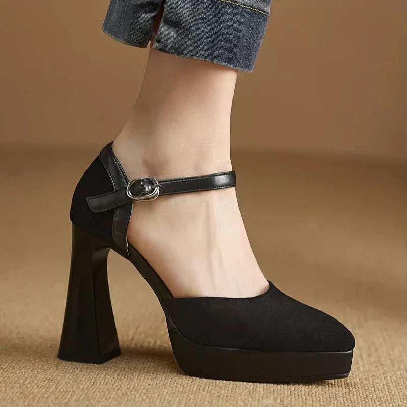 Celeste | Platform Ankle-Strap Court Shoes