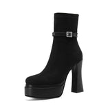 Janet | Suede Wedge Boots