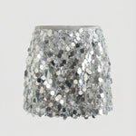 Sequin disc mini skirt in Silver, view 3