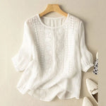 Aurora embroidered relaxed blouse in White, view 5